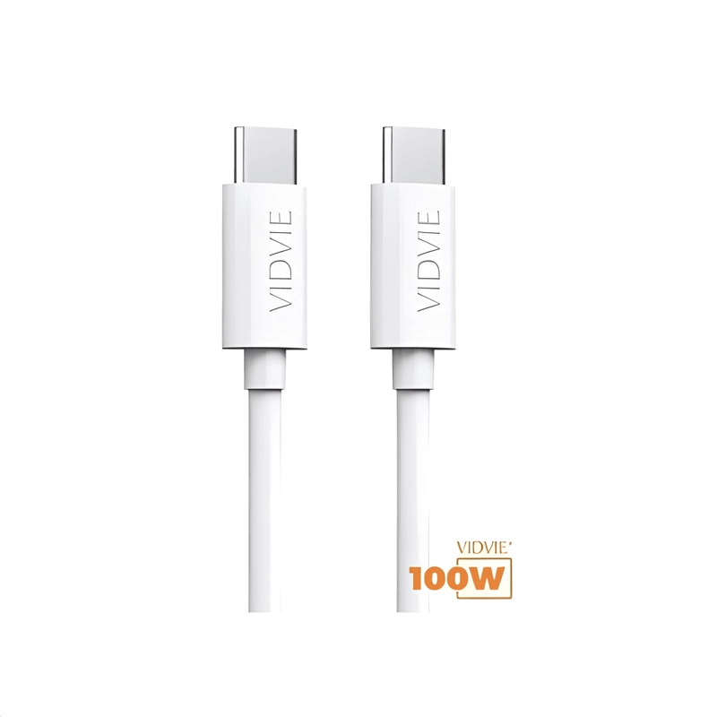 GENÉRICO CABLE VIDVIE CARGA RAPIDA 100W 5A USB-C A USB-C 1M BLANCO