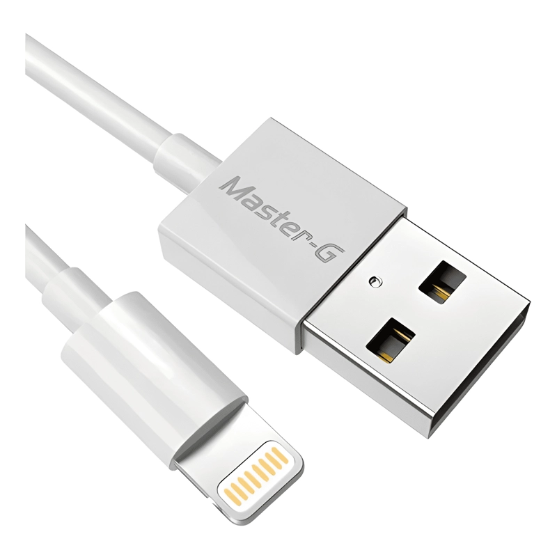CABLE DE CARGA RAPIDA USB A LIGHTNING MGCALIG BLANCO - 1
