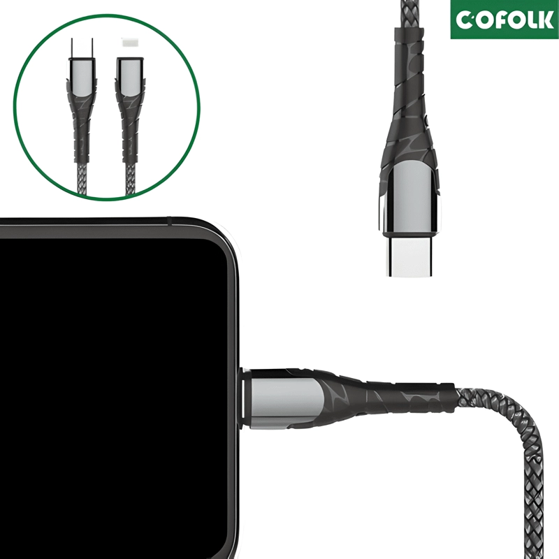 GENÉRICO CABLE ADAPTADOR USB TIPO C A LIGHTNING 1M CARGA NEGRO