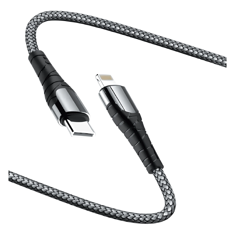 CABLE ADAPTADOR USB TIPO C A LIGHTNING 1M CARGA NEGRO - 2