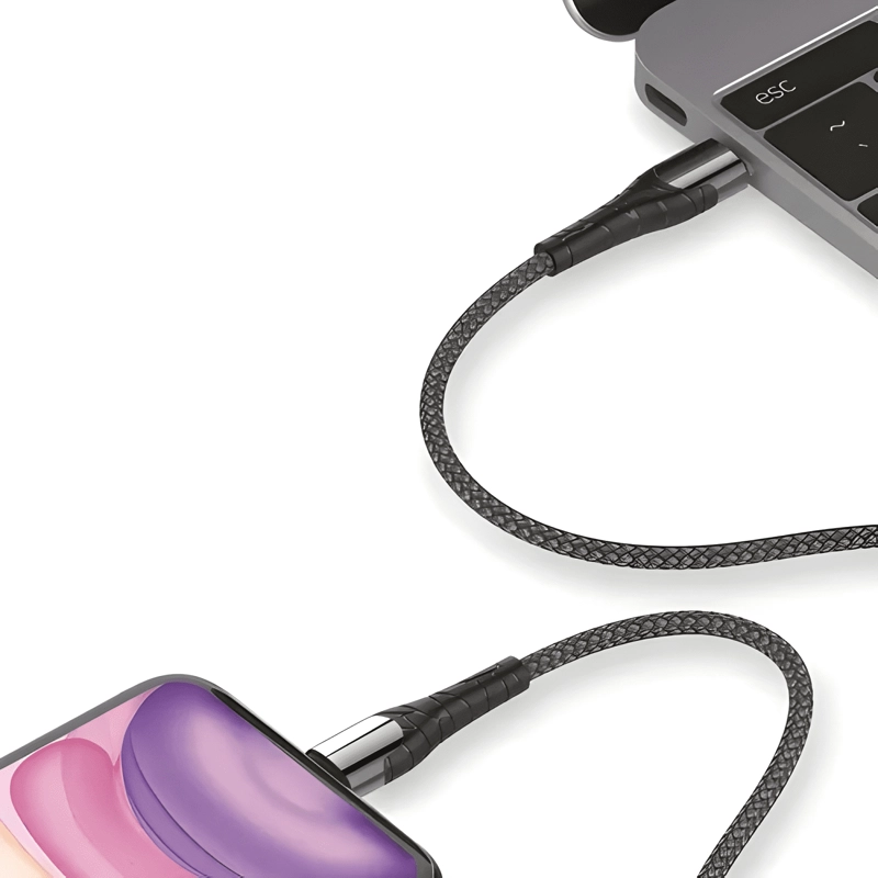 CABLE ADAPTADOR USB TIPO C A LIGHTNING 1M CARGA NEGRO - 4