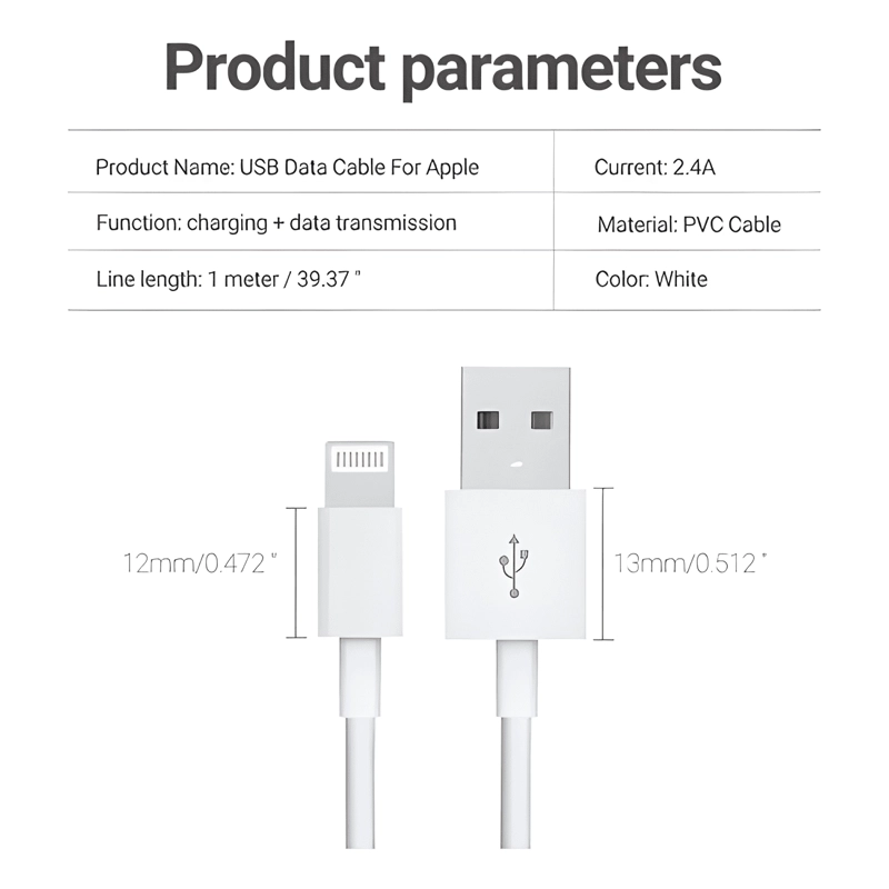 CABLE CARGADOR PARA IPHONE 2 METROS 5, 6, 7, 8, X, 11, 12,13 - 2