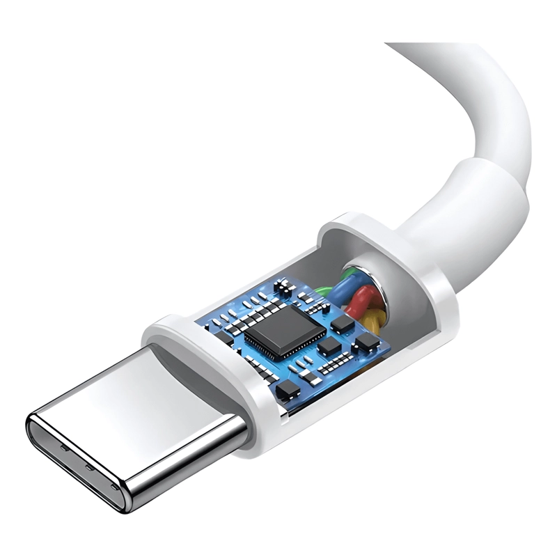 CABLE FLEXIBLE TIPO C PARA IPHONE 15 PLUS Y 15 ULTRA BLANCO - 3