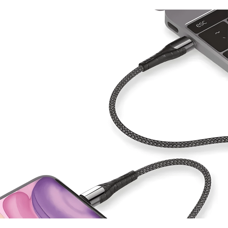 CABLE USB-C A LIGHTNING IPHONE CARGA RAPIDA 2M 30W GRIS - 3