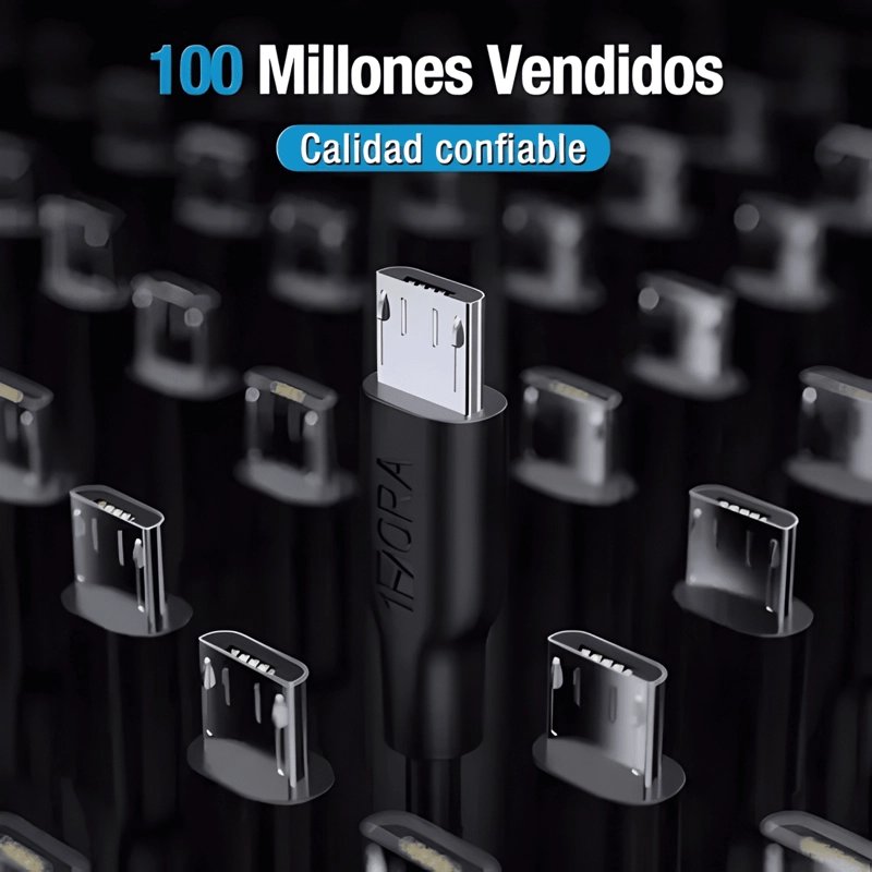 GENÉRICO PACK DE 10 CABLES MICRO V8 CARGA RAPIDA USB 1 METRO