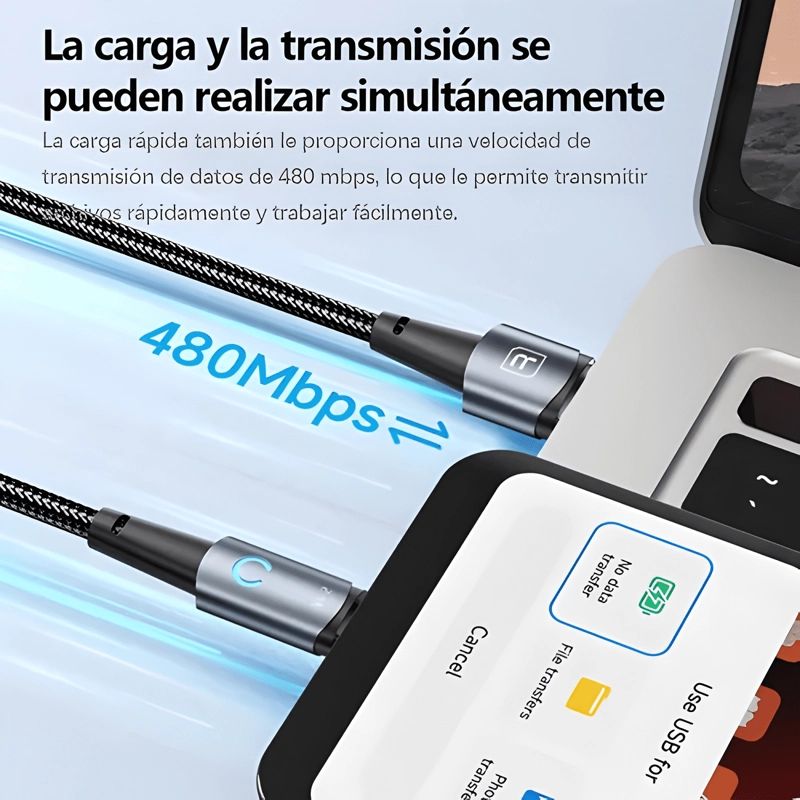 CABLE USB PARA IPHONE 2.4A 2 METROS CARGA RAPIDA - TOOCKI - 4
