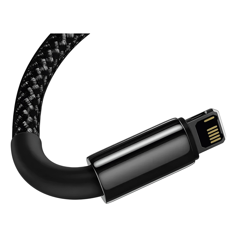 CABLE TUNGSTENO USB-A / LIGHTNING CARGA RAPIDA 1 NEGRO - 2