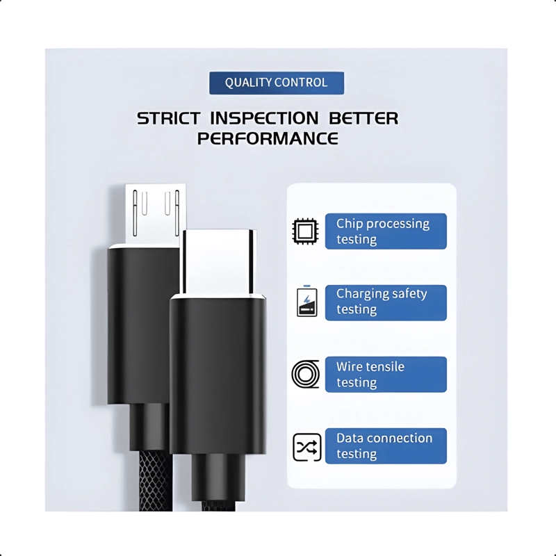 CABLE TRENZADO REFORZADO USB C A MICRO USB 3 METROS NEGRO - 2