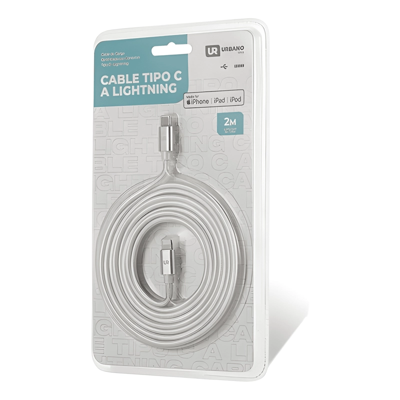 CABLE TIPO C A COMPATIBLE IPHONE CERTIFICADO 2 METROS URBANO - 3