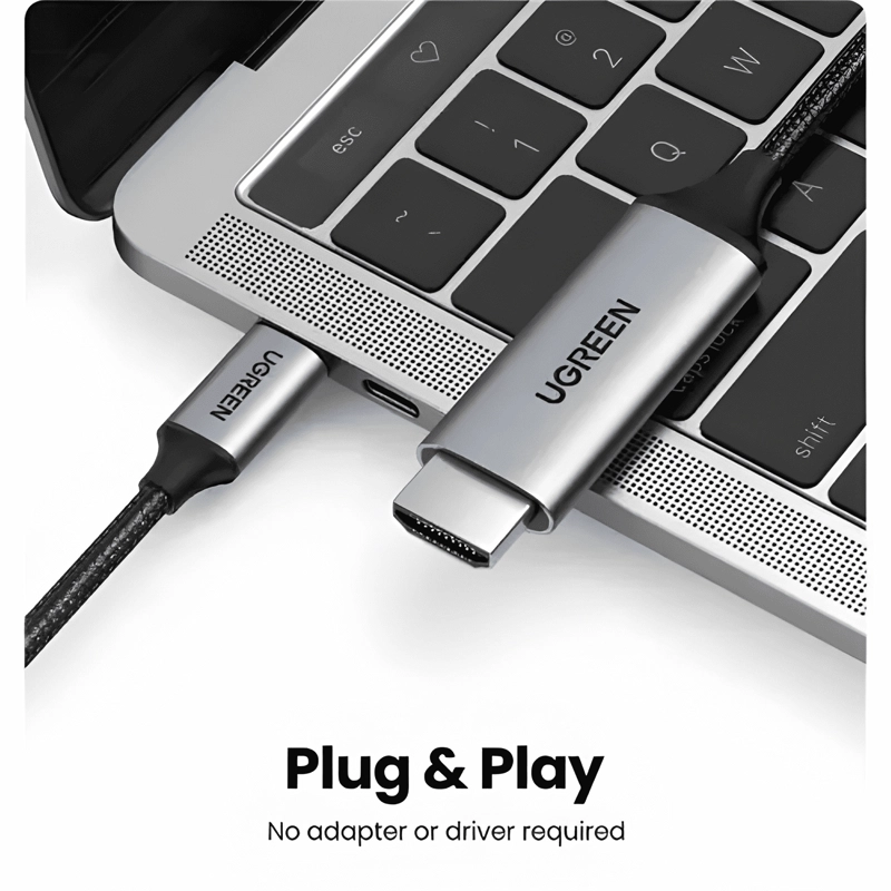 CABLE USB C A HDMI MACHO-MACHO 4K 60 HZ 1.5M ALUMINIO - 4