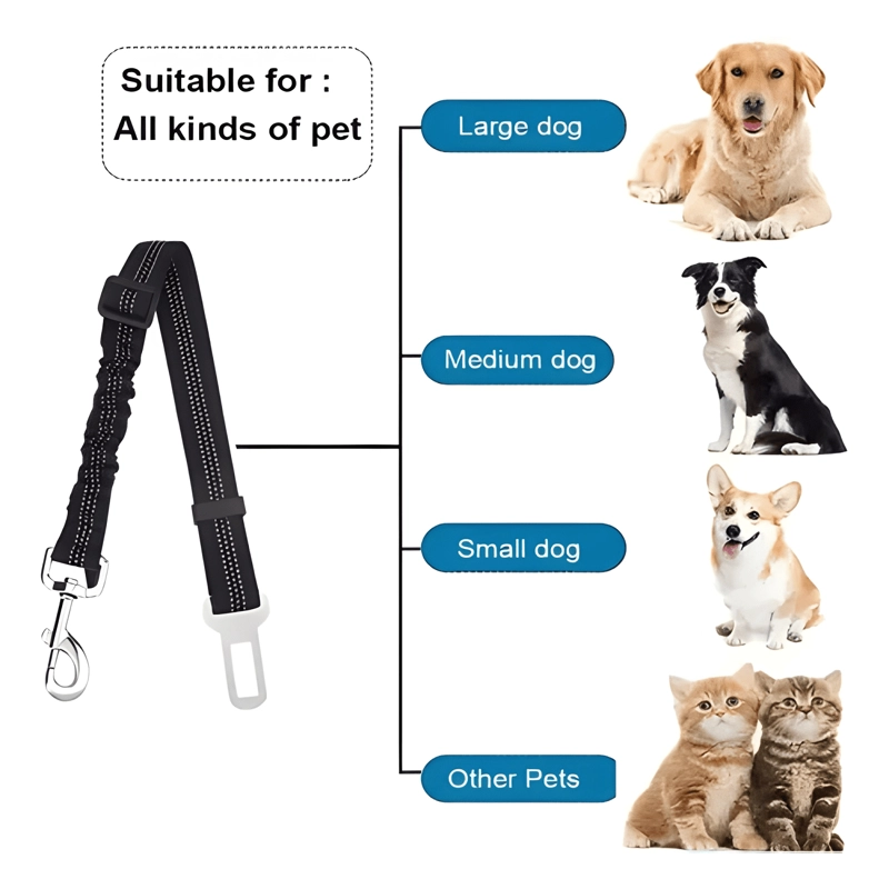 CINTURON DE SEGURIDAD AJUSTABLE PARA MASCOTAS EN AUTO #2 - 2