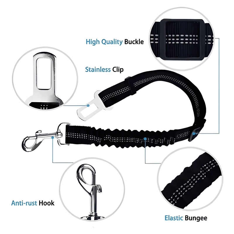 CINTURON DE SEGURIDAD AJUSTABLE PARA MASCOTAS EN AUTO #2 - 3