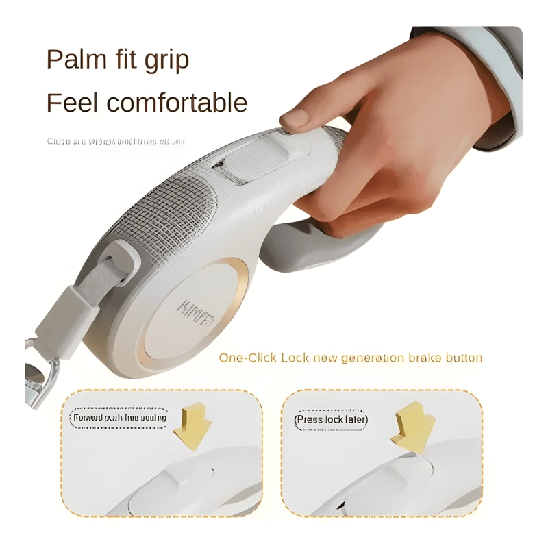 CUERDA DE 3M TRACCION RETRACTIL AUTOMATICA PARA PERRO Y GATO - 2