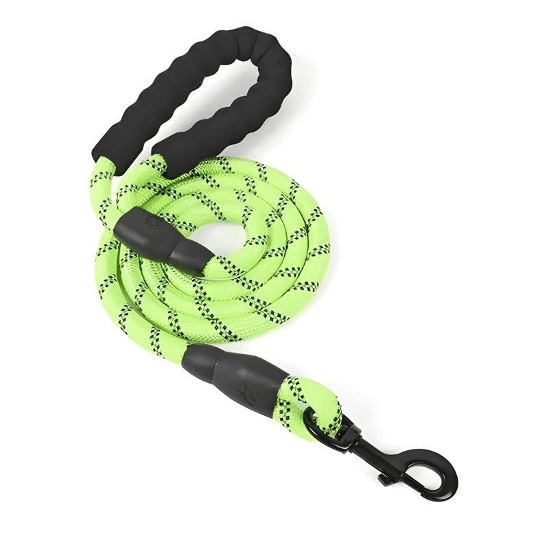 CORREA PERRO GRANDE MASCOTA REFLEJANTE RESISTENTE VERDE - 1