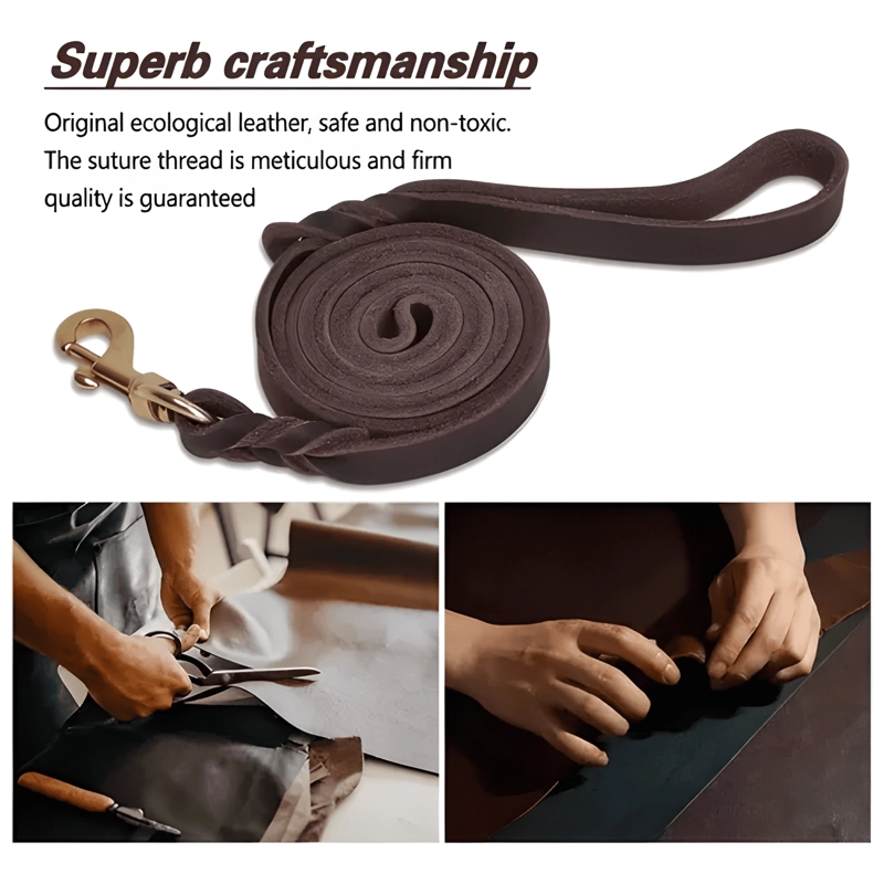 2M CORREA DE CUERO PARA PERROS MEDIANOS Y GRANDES MARRON - 4