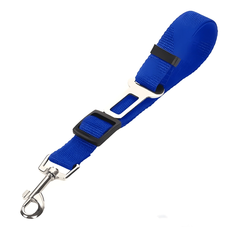 CINTURON SEGURIDAD MASCOTA PERRO AUTO AJUSTABLE CORREA AZUL - 2