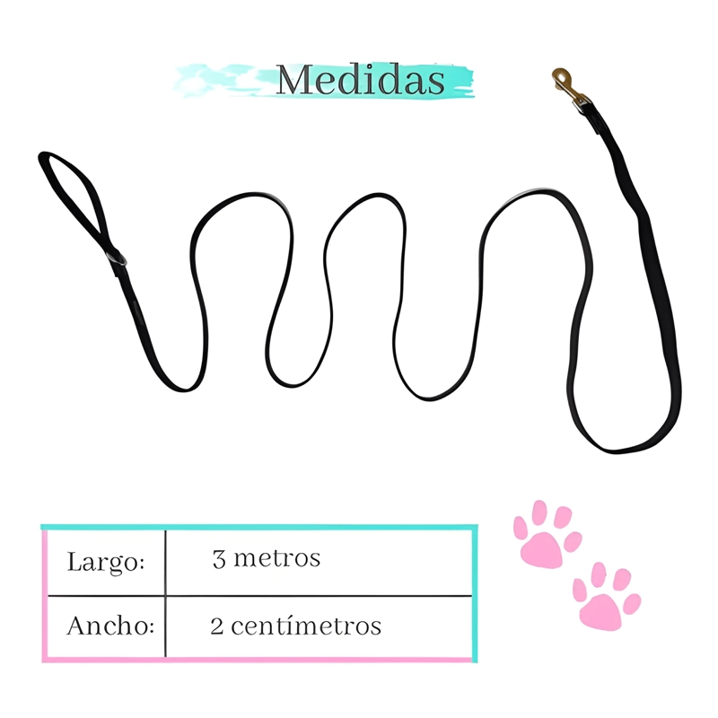 CORREA LARGA PARA PERROS ANTIDESLIZANTE 3 METROS - 1