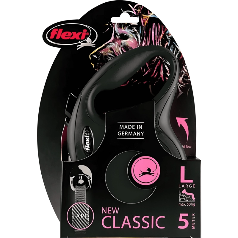 CORREA RETRACTIL PARA PERRO FLEXI CLASSIC TALLA L NEGRO - 1