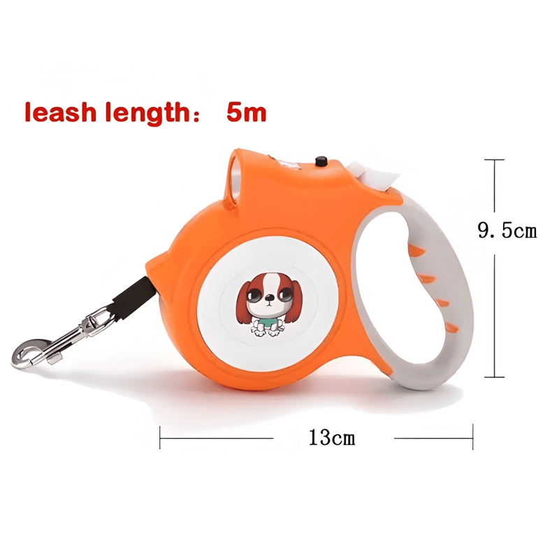 CORREA RETRACTRIL AUTOMATICA PERRO MASCOTAS 5 MT + LINTERNA - 3