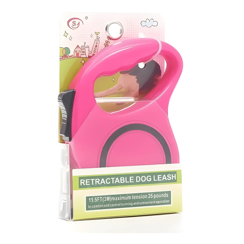 CORREA RETRACTRIL AUTOMATICA PASEO PERRO MASCOTAS 5 ROSA - 1