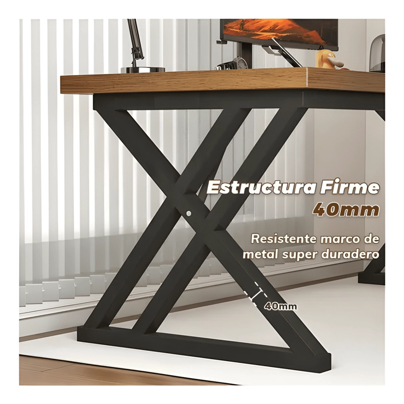 ESCRITORIO OFICINA 140CM ESTRUCTURA METALICA GRUESO 30MM #12 - 1