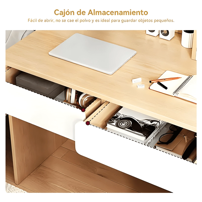 ESCRITORIO CON ESTANTERIA 80*110CM CAJON GABINETE OFICINA - 1