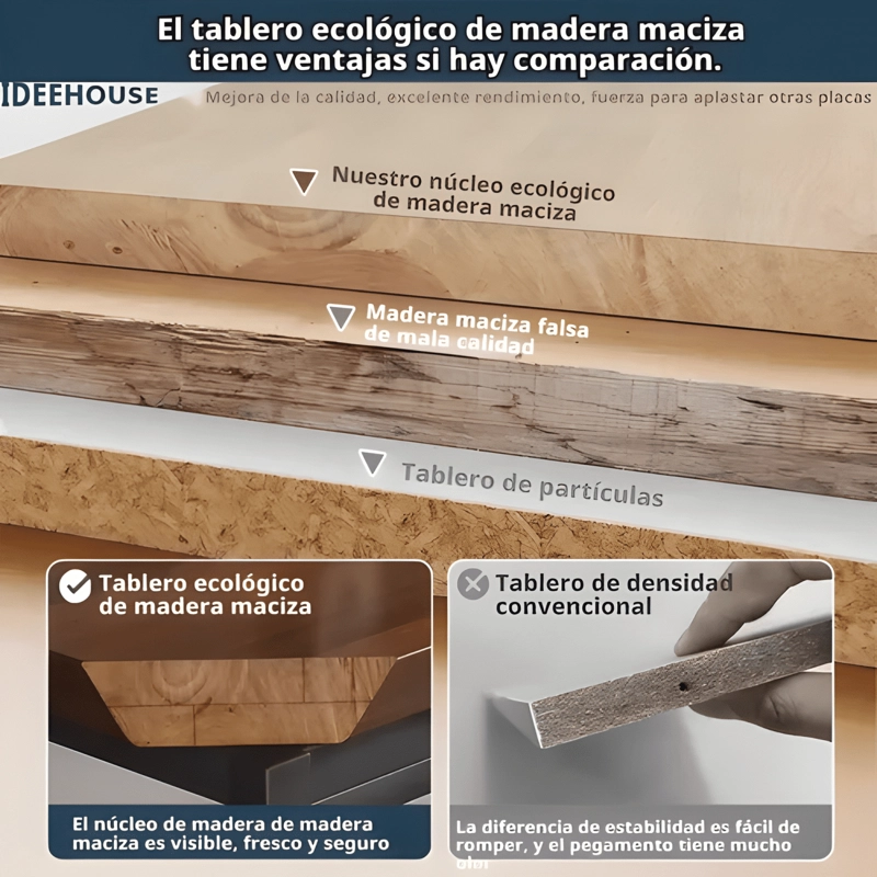 ESCRITORIO OFICINA MADERA ESPESOR 25MM 140X60X75CM - 2