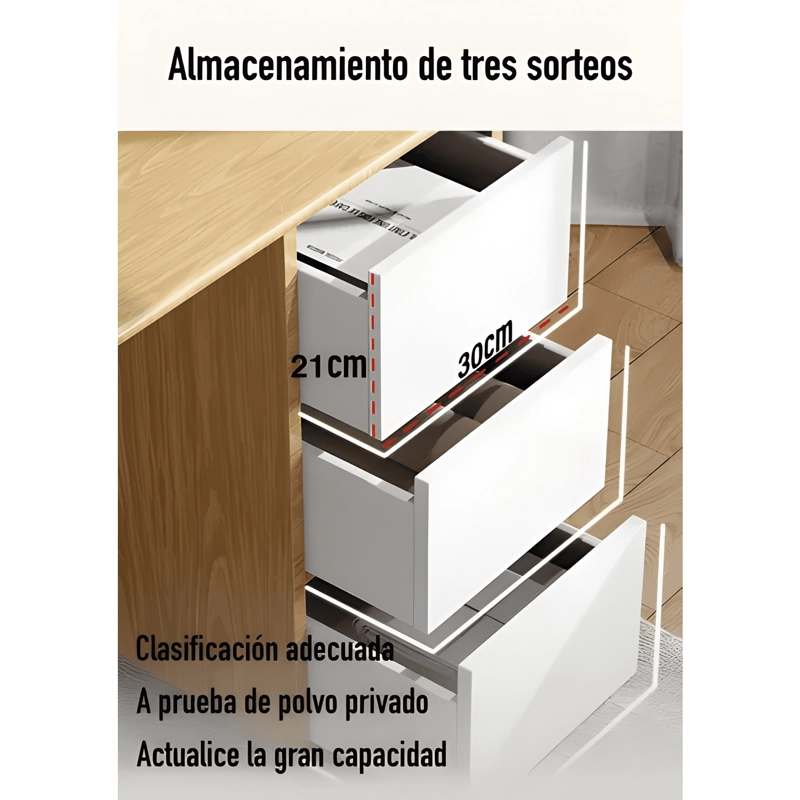 ESCRITORIO PATA METAL OFICINA CAJON 100X50X74CM - 4