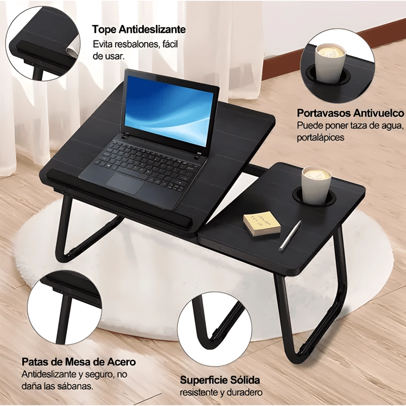 MESA PLEGABLE AJUSTABLE PORTATIL NOTEBOOK LAPTOP CAMA PRO - 3