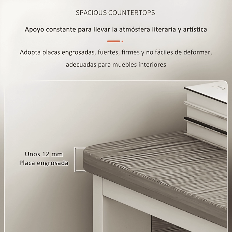ESCRITORIO CON CAJONES DE MADERA PARA OFICINA 100CM MARRON - 2