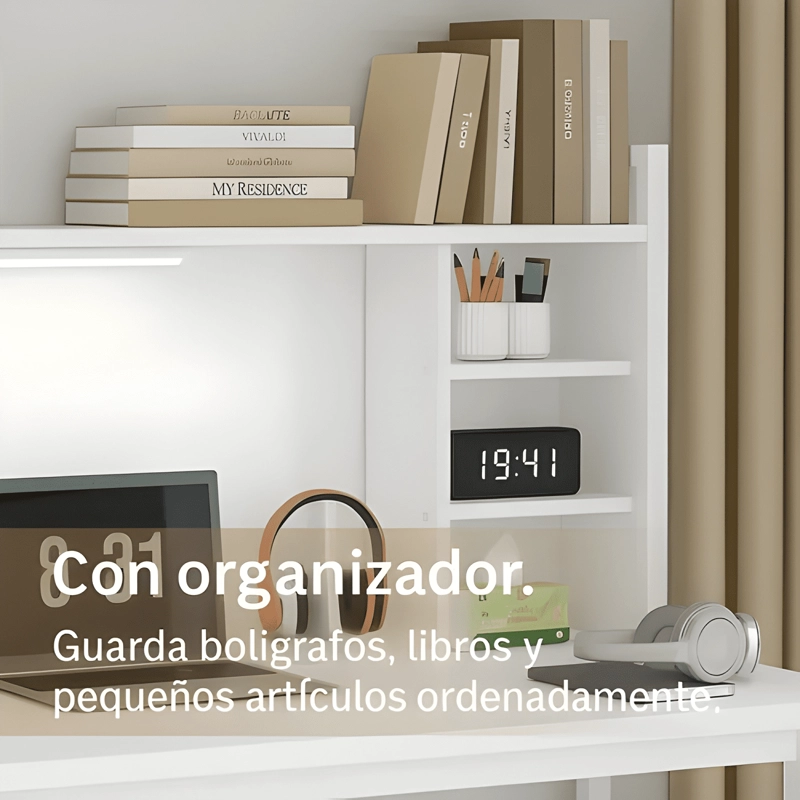 ESCRITORIO MODERNO OFICINA CON LED Y ORGANIZADOR #4 - 1