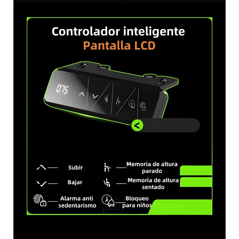 ESCRITORIO ELE CTRICO REGULABLE WARRIOR 140CM LUBABYCAS - 2