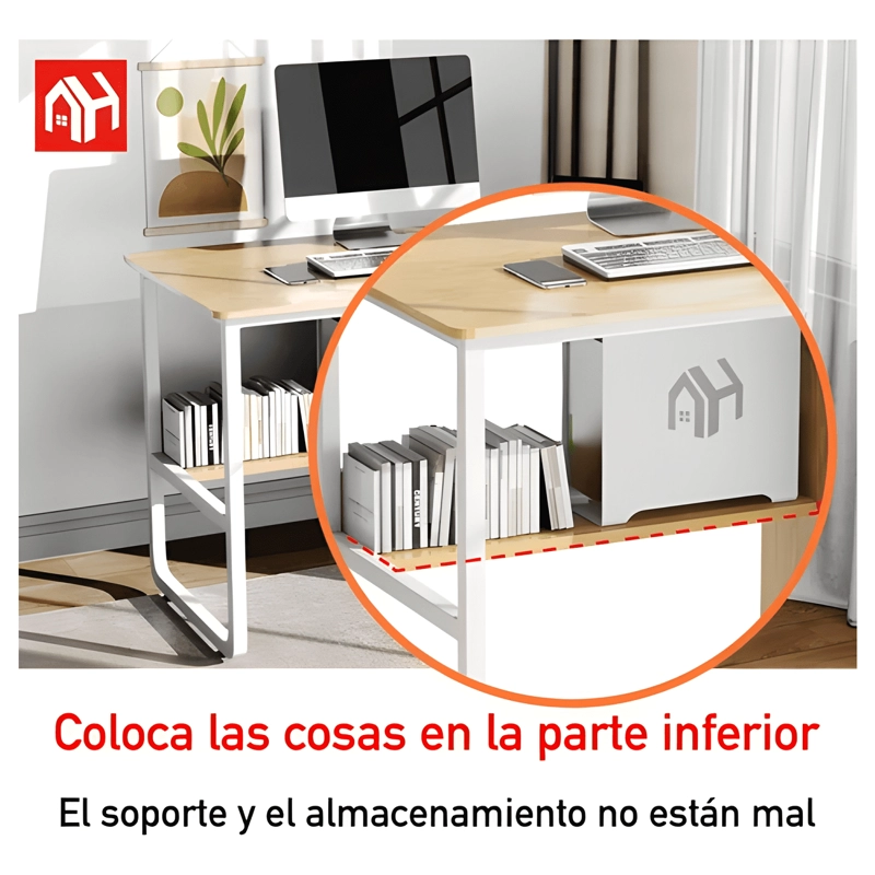ANY HOGAR ESCRITORIO PATA METAL OFICINA CAJON 100X50X74.5CM - 2