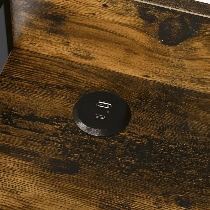 ESCRITORIO INDUSTRIAL USB TOP LIVING DESK-23 MARRON - 4