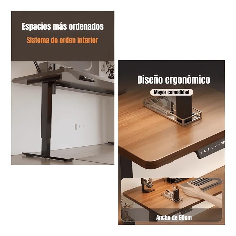 ESCRITORIO ELE CTRICO REGULABLE ACCESORIOS 120CM LUBABYCAS - 4