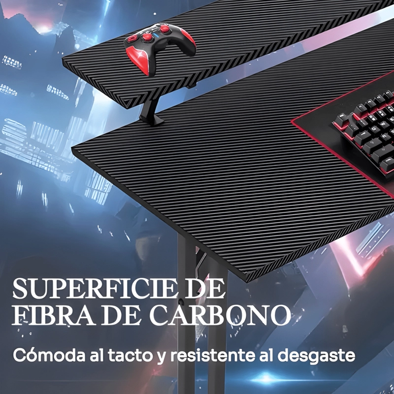 ESCRITORIO ESQUINERO EN FORMA L CON ESTANTES 120CM GAMER - 2