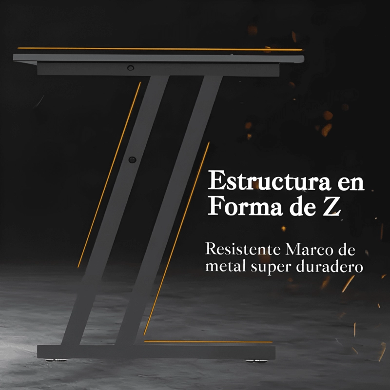 ESCRITORIO ESQUINERO EN FORMA L CON ESTANTES 120CM GAMER - 3