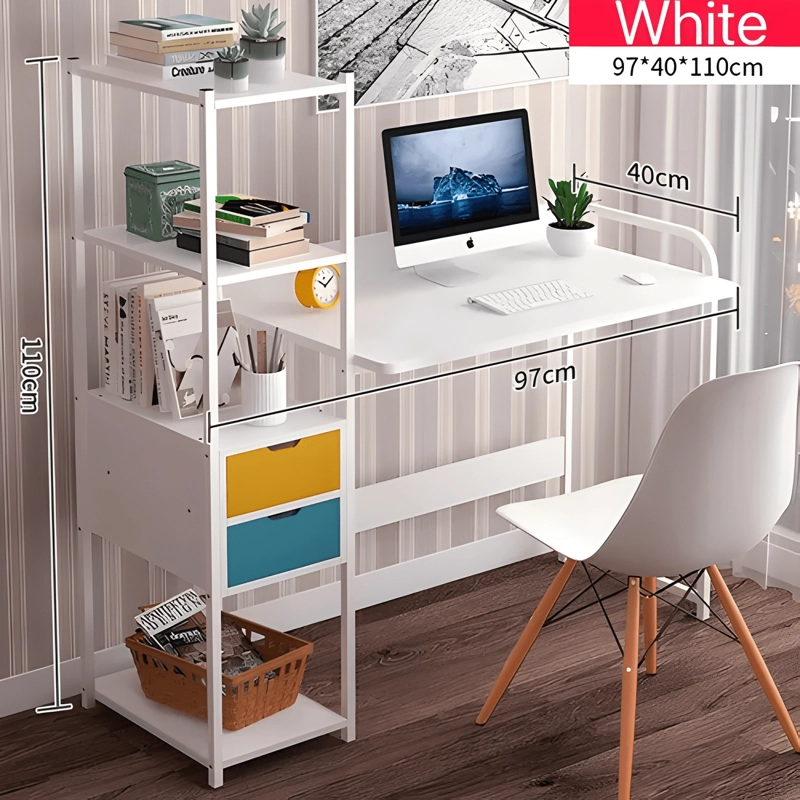 ESCRITORIO H CON ORGANIZADOR 2 CAJONES 100CM CHIC HOME - 2