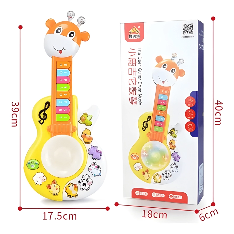 GUITARRA MUSICAL DIDACTICA PARA BEBE JIRAFA LUCES Y SONIDO - 2