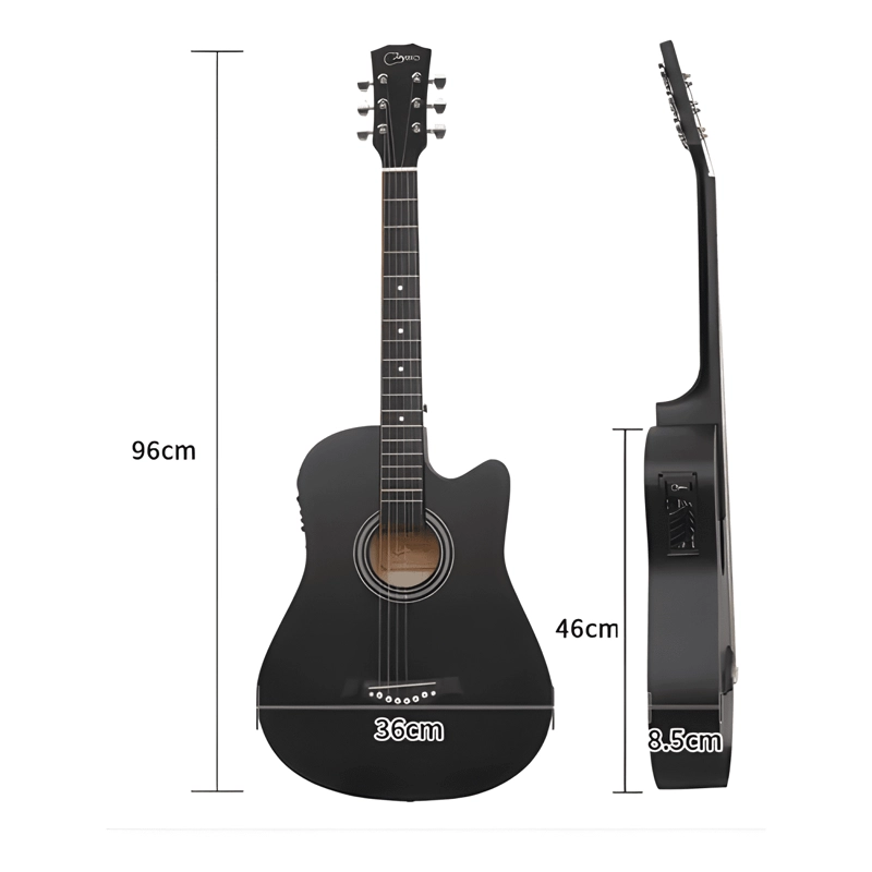GUITARRA ELECTROACUSTICA CUTAWAY 38 CON FUNDA NEGRO #5 - 4