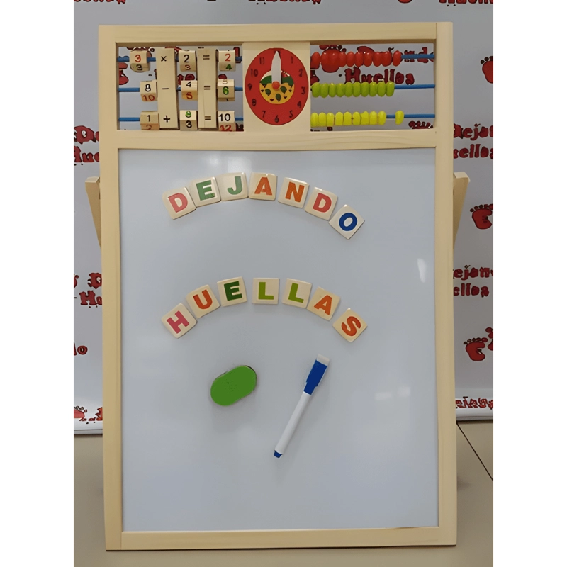 2EN1 PIZARRAS PARA NIÑOS PIZARRA NEGRA PIZARRON 45X38 BLANCO - 3