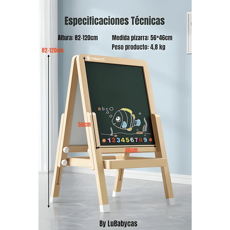 PIZARRA ATRIL DOBLE MAGNE TICA PLUMON CON ACCESORIOS 120CM - 1