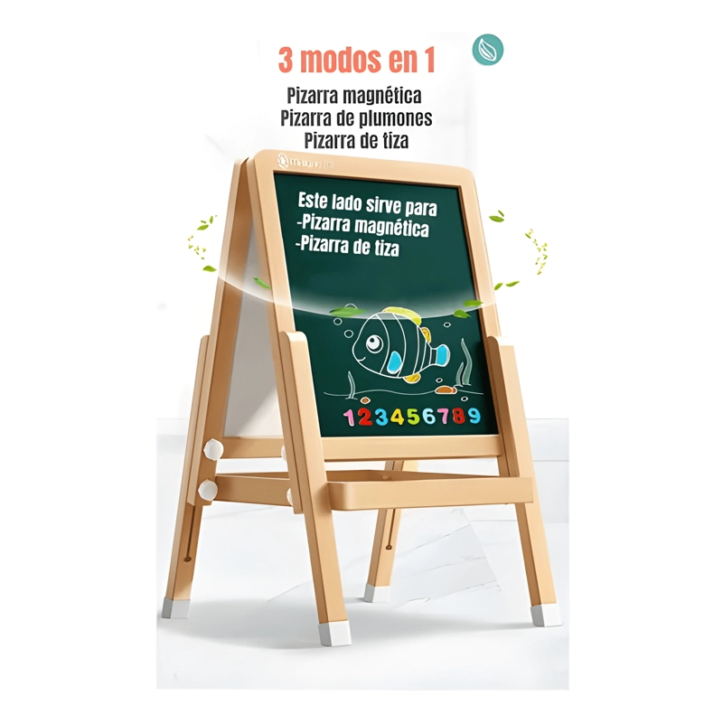PIZARRA ATRIL DOBLE MAGNE TICA PLUMON CON ACCESORIOS 120CM - 3