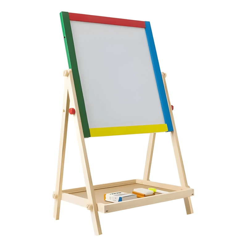 PIZARRA INFANTIL 2 EN 1 MAGNE TICA ATRIL DE MADERA TIZA PLUMN - 4