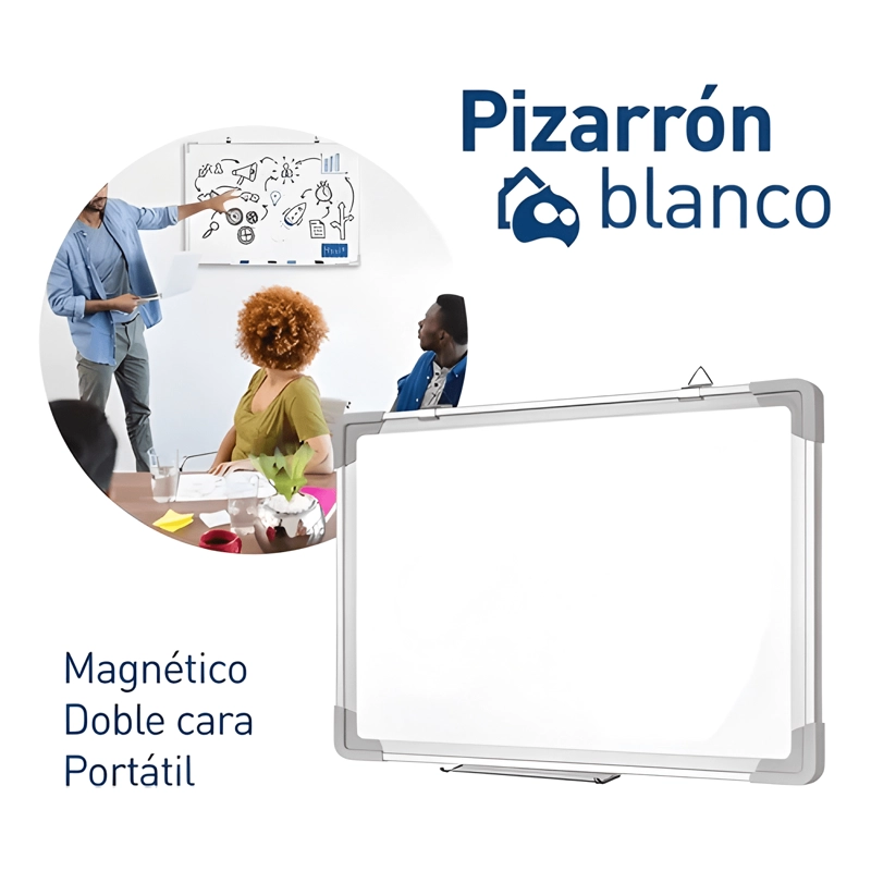 PIZARRA ACRILICA BLANCA 60 X 90 Y SET 3 PLUMONES + BORRADOR - 4
