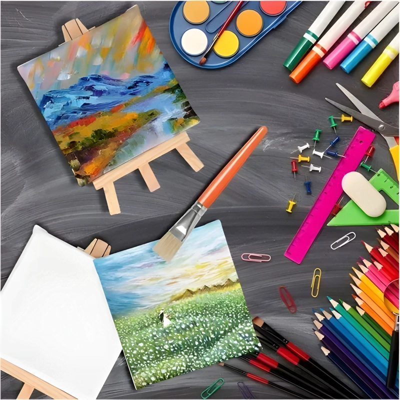 SET 12 MINI CABALLETE DE MADERA PARA ATRIL SOPORTE PINTURA - 1