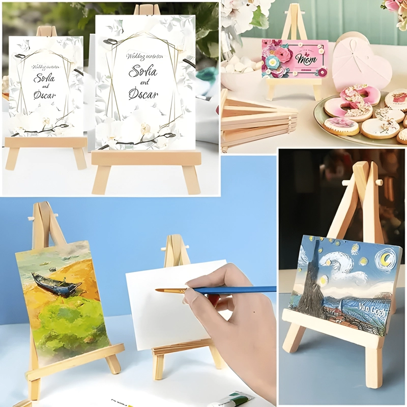 SET 12 MINI CABALLETE DE MADERA PARA ATRIL SOPORTE PINTURA - 2