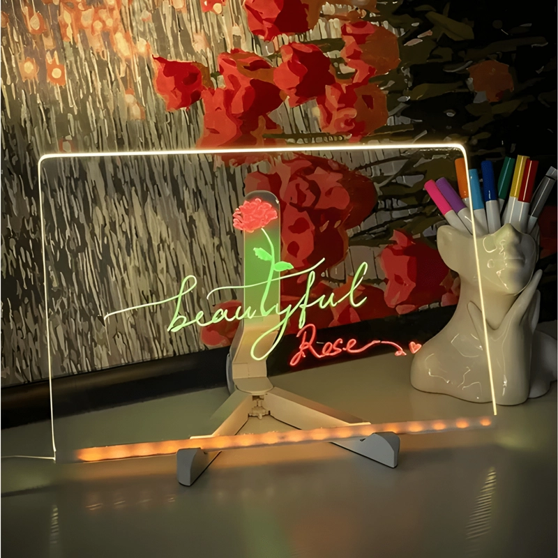 TABLERO PINTADO LED ACRILICO 20X30CM +7 COLORES BOLIGRAFO - 2