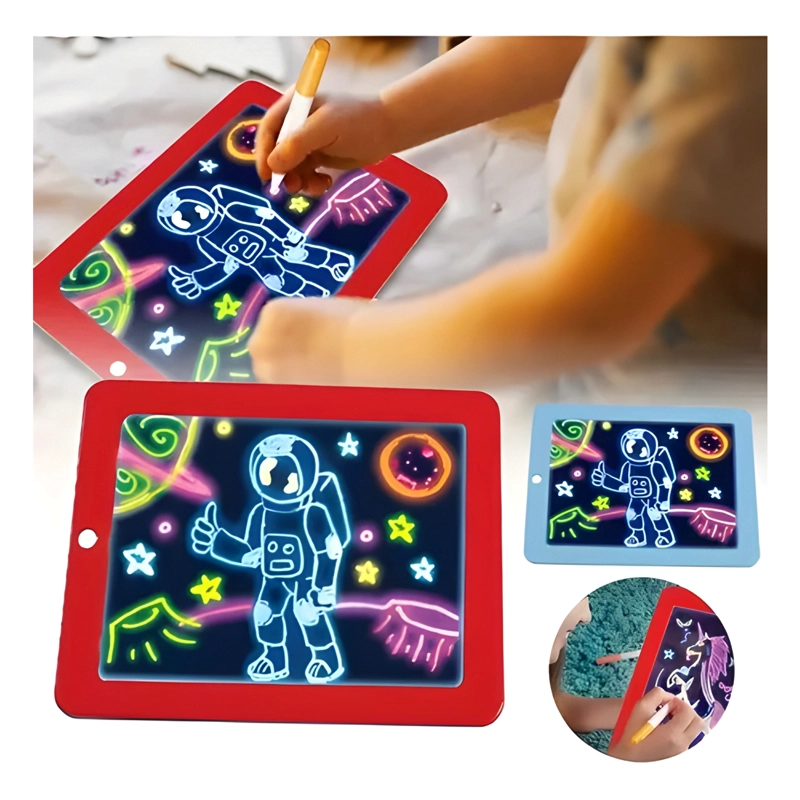 PIZARRA MAGICA LED DIBUJO MAGICO 3D MAGIC + PLUMONES FLUOR - 2