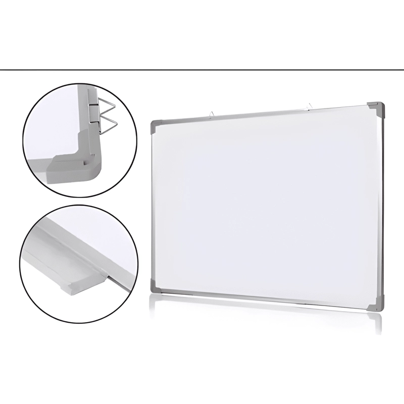 PIZARRON ACRILICO CON BORDE DE ALUMINIO 70 X 100 BLANCO - 1